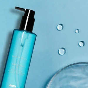 SkinCeuticals Simply Clean Cleanser bottle in blue background