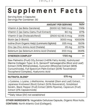 Nutrafol Men Supplement Label