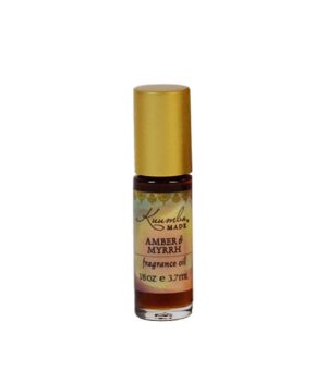 Amber and Myrrh fragrance oil bottle
