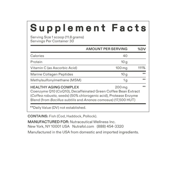 Nutrafol Collagen Infusion MD Supplement Facts