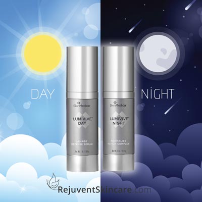 Lumivive Day and Night System for skin protection with sun and moon graphic