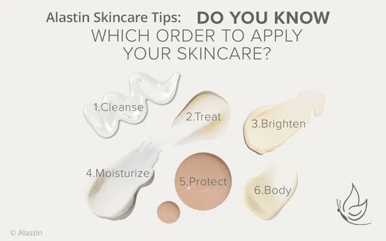 Swatches of products on Alastin Skincare