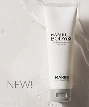 Jan Marini product BodyTx tube on a tan background.
