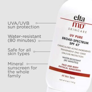 EltaMD UV Pure Gentle Sunscreen Tube and benfits