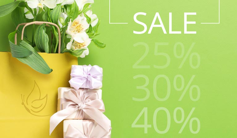 Spring Sale artwork save up to 40%
